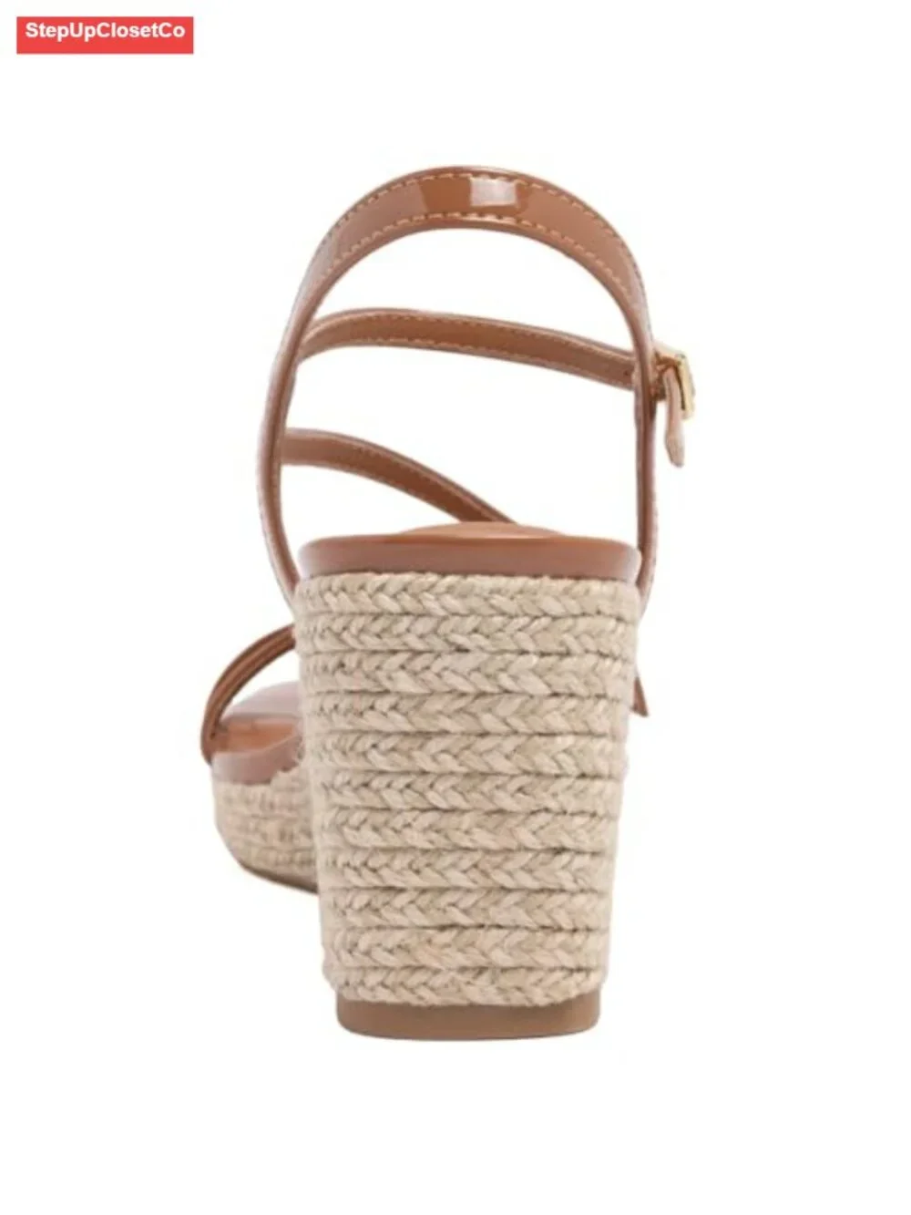 Strappy Espadrille Wedge Sandals with Jute Wrapped Sole and Adjustable Ankle